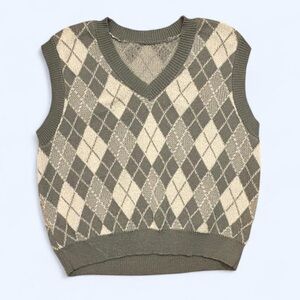 Vintage Gray Knit Sweater Vest